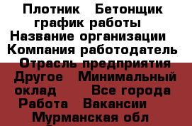 Плотник – Бетонщик график работы › Название организации ­ Компания-работодатель › Отрасль предприятия ­ Другое › Минимальный оклад ­ 1 - Все города Работа » Вакансии   . Мурманская обл.,Оленегорск г.